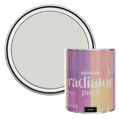 RustOleum Winter Grey Gloss Radiator Paint 750ml DIY at B&Q