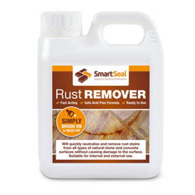 Rust Remover - Smartseal - Safe Ready-to-apply, Non-acidic Rust Remover, Suitable for Natural Stone, Walls and Concrete Surfaces