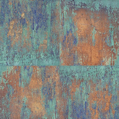 Rusted Panel Effect Wallpaper AS Creation Green Industrial Paste The Wall Vinyl