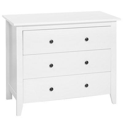 Rustic 3 Drawer Chest White TORRANCE