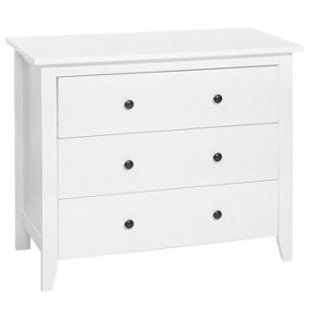 Rustic 3 Drawer Chest White TORRANCE