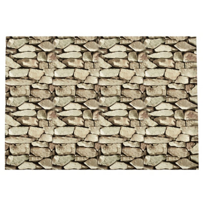 Rustic 3D Natural Stone Brick Effect Washable Wallpaper