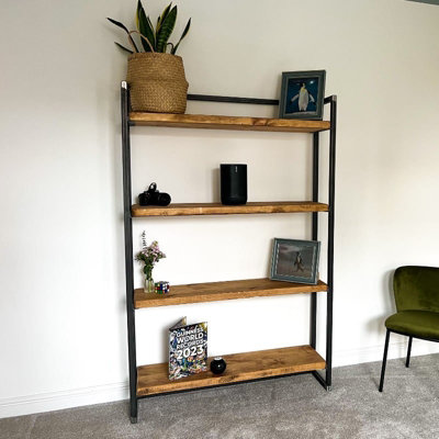 Rustic and Industrial Handmade Bookcase - 185(H)x30(D)x55(W)cm