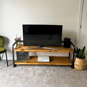 Rustic and Industrial Handmade TV Unit - 40(H)x40(D)x100(W)cm