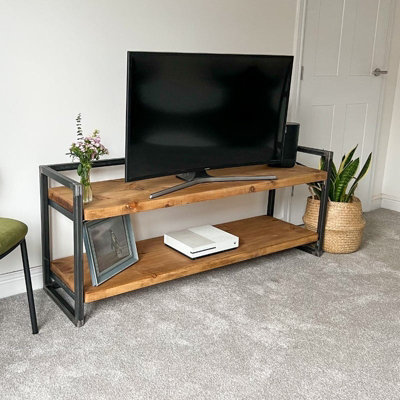 Rustic and Industrial Handmade TV Unit - 40(H)x40(D)x120(W)cm