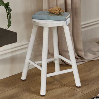 White on sale rustic stool