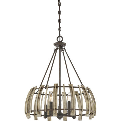 Rustic Black 5 Bulb Ceiling Pendant Light Fitting with E14 LED Bulbs