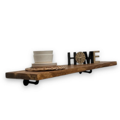 Rustic Breakfast Bar 30cm Kitchen Shelf Coffee Pub Table (Rustic Pine, 110cm Long)