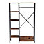 Rustic Brown Clothes Rack with 4 Tiers Storage Shelves