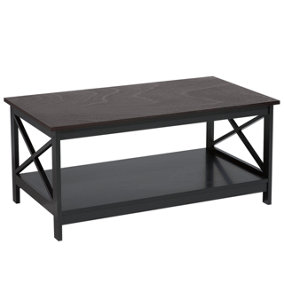 Rustic Coffee Table Black FOSTER