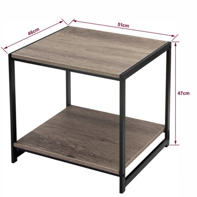 Rustic Coffee Table with Storage - Quality Metal Design, Easy Assembly Multipurpose Small Table, 46cm x 51cm x 47cm