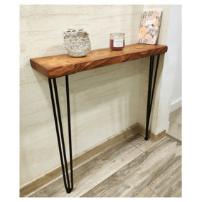Rustic Console Table 145mm Hairpin 3R 711mm Teak Length of 90cm