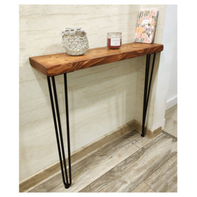 Rustic Console Table 175mm Hairpin 3R 1016mm Teak Length of 100cm