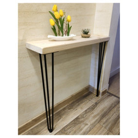 Rustic Console Table 175mm Hairpin 3R 1016mm Unprimed Length of 90cm