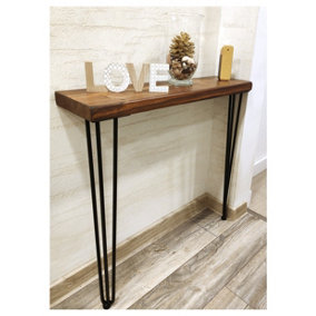 Rustic Console Table 175mm Hairpin 3R 1016mm Walnut Length of 110cm