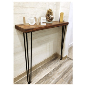 Rustic Console Table 175mm Hairpin 3R 1016mm Walnut Length of 150cm