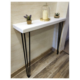 Rustic Console Table 175mm Hairpin 3R 1016mm White Length of 150cm