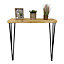 Rustic Console Table 175mm Hairpin 3R 860mm Light Oak Length of 150cm