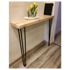 Rustic Console Table 175mm Hairpin 3R 860mm Primed Length of 80cm