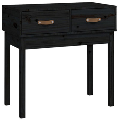 Rustic Console Table Black 76.5x40x75 cm Solid Wood Pine