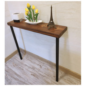 Rustic Console Table Radiator 145mm Square Frame 100cm Walnut Length of 50cm