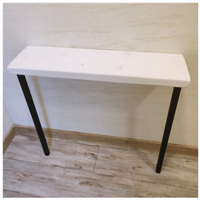 Rustic Console Table Radiator 145mm Square Frame 100cm White Length of ...