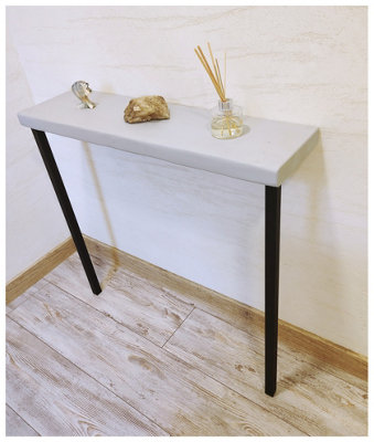 Rustic Console Table Radiator 145mm Square Frame 85cm Antique Grey ...