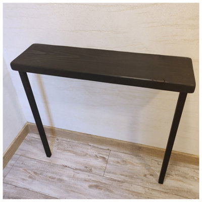 Rustic Console Table Radiator 145mm Square Frame 85cm Black Ash Length ...