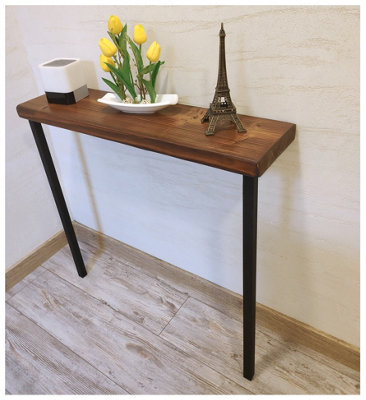 Rustic Console Table Radiator 175mm Square Frame 85cm Walnut Length of 120cm
