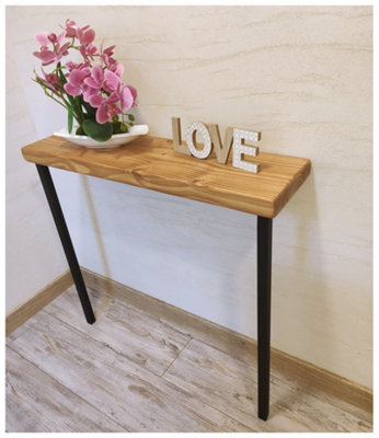 Rustic Console Table Radiator 225mm Square Frame 100cm Light Oak Length ...
