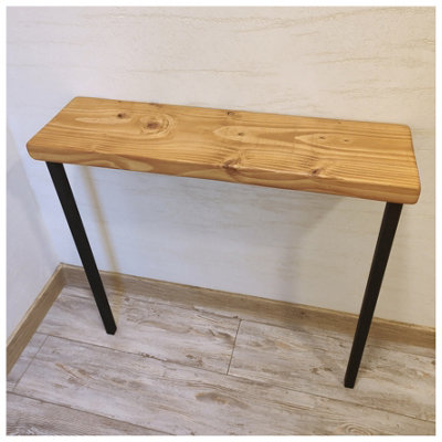 Rustic Console Table Radiator 225mm Square Frame 100cm Light Oak Length ...