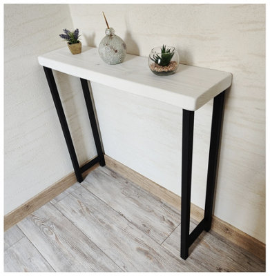 Rustic white deals sofa table