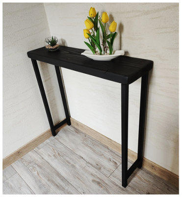 Rustic Console Table Radiator 225mm Square Frame 70cm Black Ash