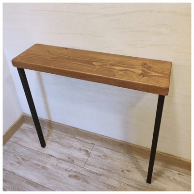 Rustic Console Table Radiator 225mm Square Frame 85cm Medium Oak Length of 150cm