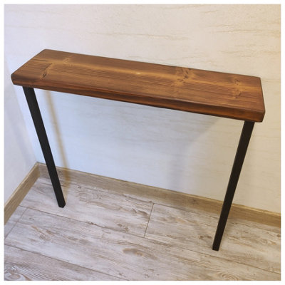 Rustic Console Table Radiator 225mm Square Frame 85cm Walnut Length of 130cm