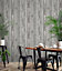 Rustic Distressed Elm Wood Plank Effect Light Dark Grey Realistic Wallpaper