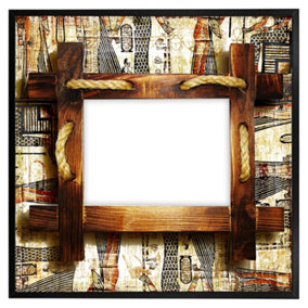 Rustic egyptian wooden frame (Picutre Frame) / 20x20" / Brown