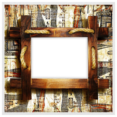Rustic egyptian wooden frame (Picutre Frame) / 30x30" / Brown