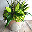 Rustic Embossed Leaf Design Indoor Plant Pot - H10 cm