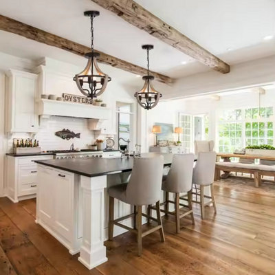 Rustic Farmhouse Pendant Light Retro Wood Ceiling Chandelier Indoor ...