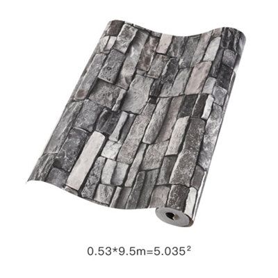 Rustic Faux Brick Design 3D Wallpaper Roll Ideal for Cafe, Restaurant, and Home Decor 9.5m L x 0.53m W