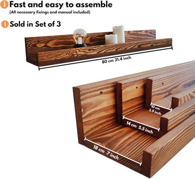 3 inch wide floating shelves sale