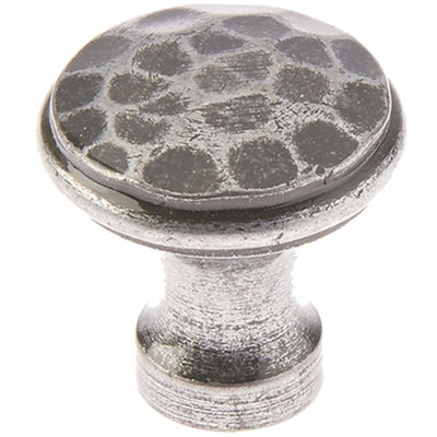 Rustic Hammered Pewter Cupboard Knob - 30mm - Kitchen Cabinet Knob