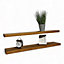 Rustic Handmade Floating Shelf - Wall-Mounted Storage Unit with Brackets for Kitchen Decor(Tudor Oak, 120cm (1.2m)