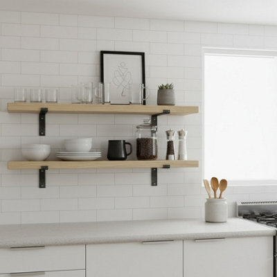 Rustic Handmade Wall Shelf, Wall Mounted, 150cm x 14cm DOWN Design ...