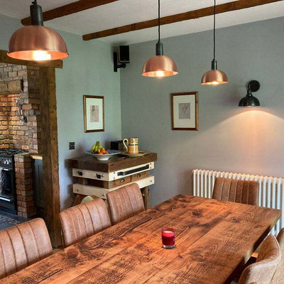Rustic Industrial Canadian timber dining table - 300x80cm | DIY at B&Q