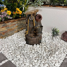 Rustic Jug Mains Power Water Feature With Cover