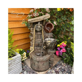 Rustic Jug Traditional Water Feature - Mains Powered - Resin - L27 x W30 x H58 cm