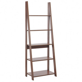 Rustic Ladder Shelf Dark Wood WILTON