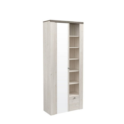 Rustic Larona 87 Hallway Cabinet 800mm in Oak Sibiu Larche & Oak Sonoma Truffle - Charming Entryway Accent H1900mm D340mm